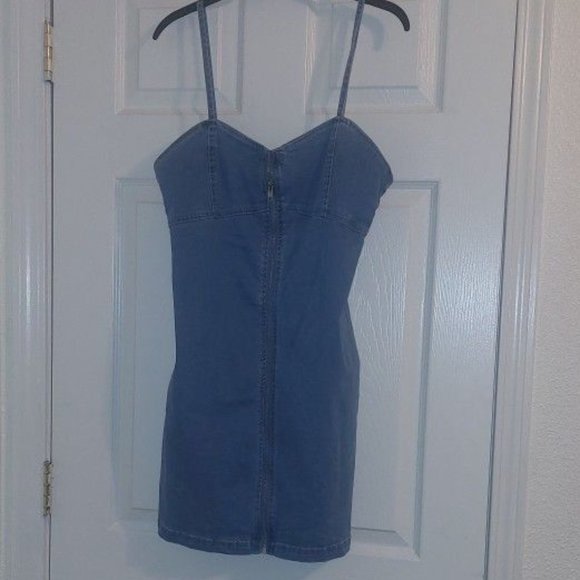 RGUC Forever 21 demin shirt dress L Spaguetti Strap - Picture 1 of 5